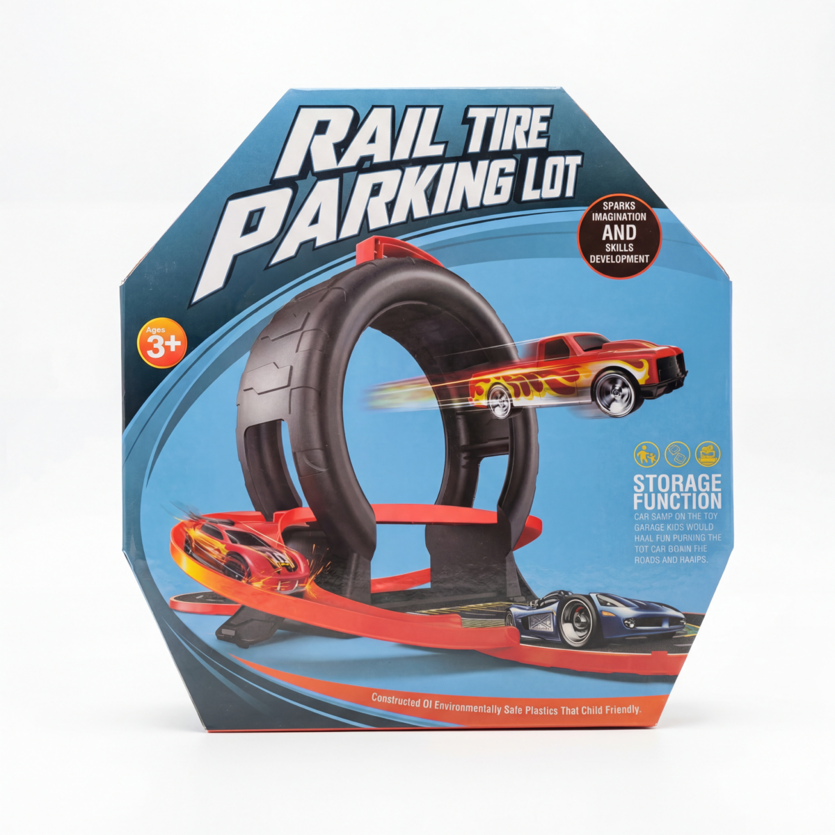 Rail Tire Parking Lot Car Track Set - Image 2
