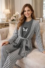 Grey Striped Cozy Set - Image 2