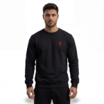 Heart Emblem Minimal Sweatshirt (Black/White) - Image 2