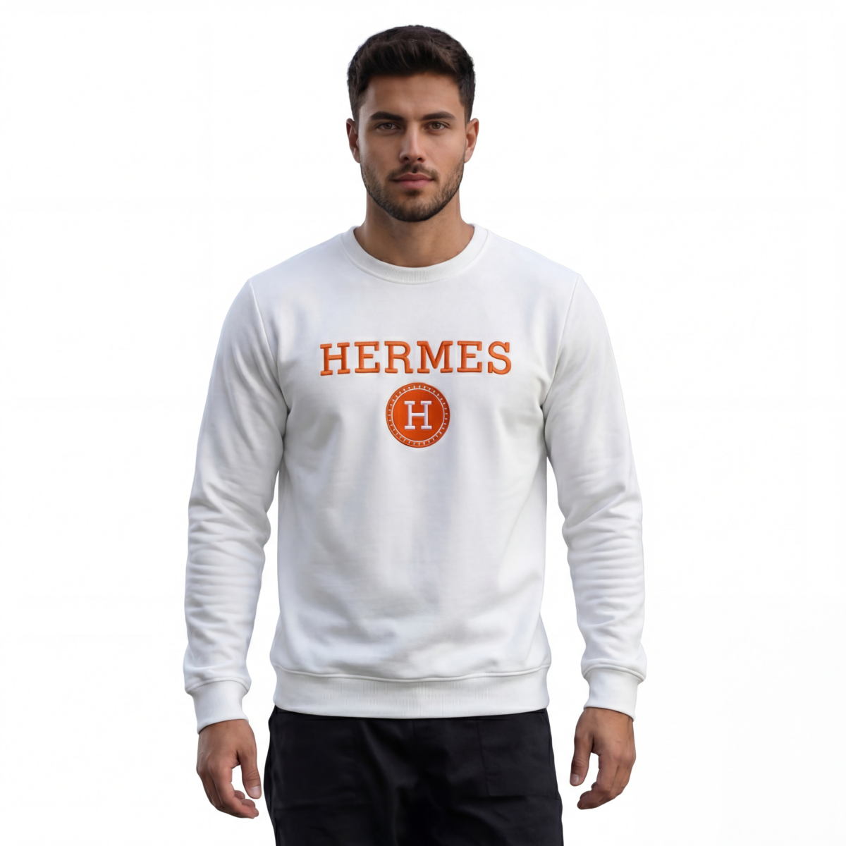 College Letter Logo Sweatshirt (Black/White) - Image 2