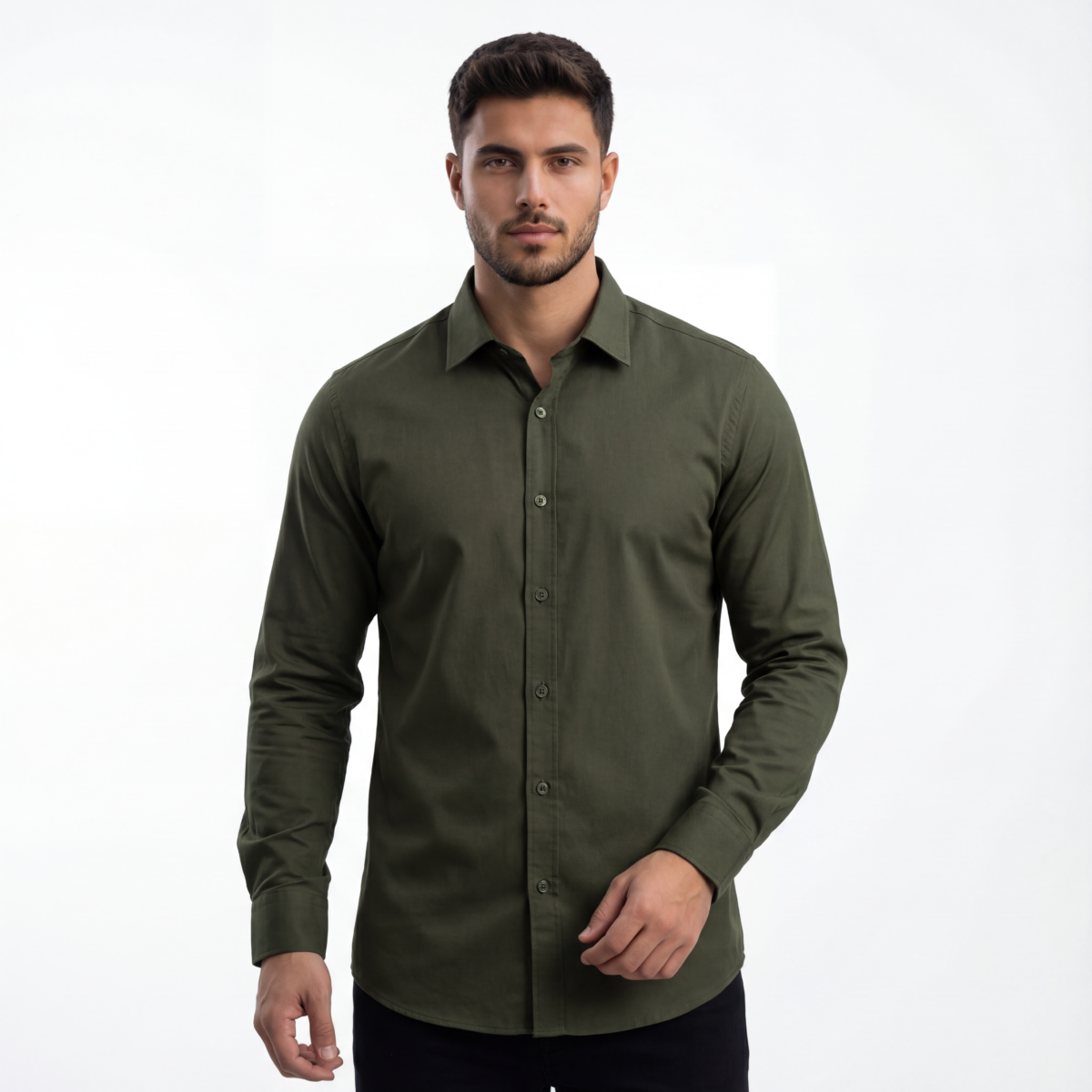 Olive Green Classic Shirt - Image 2