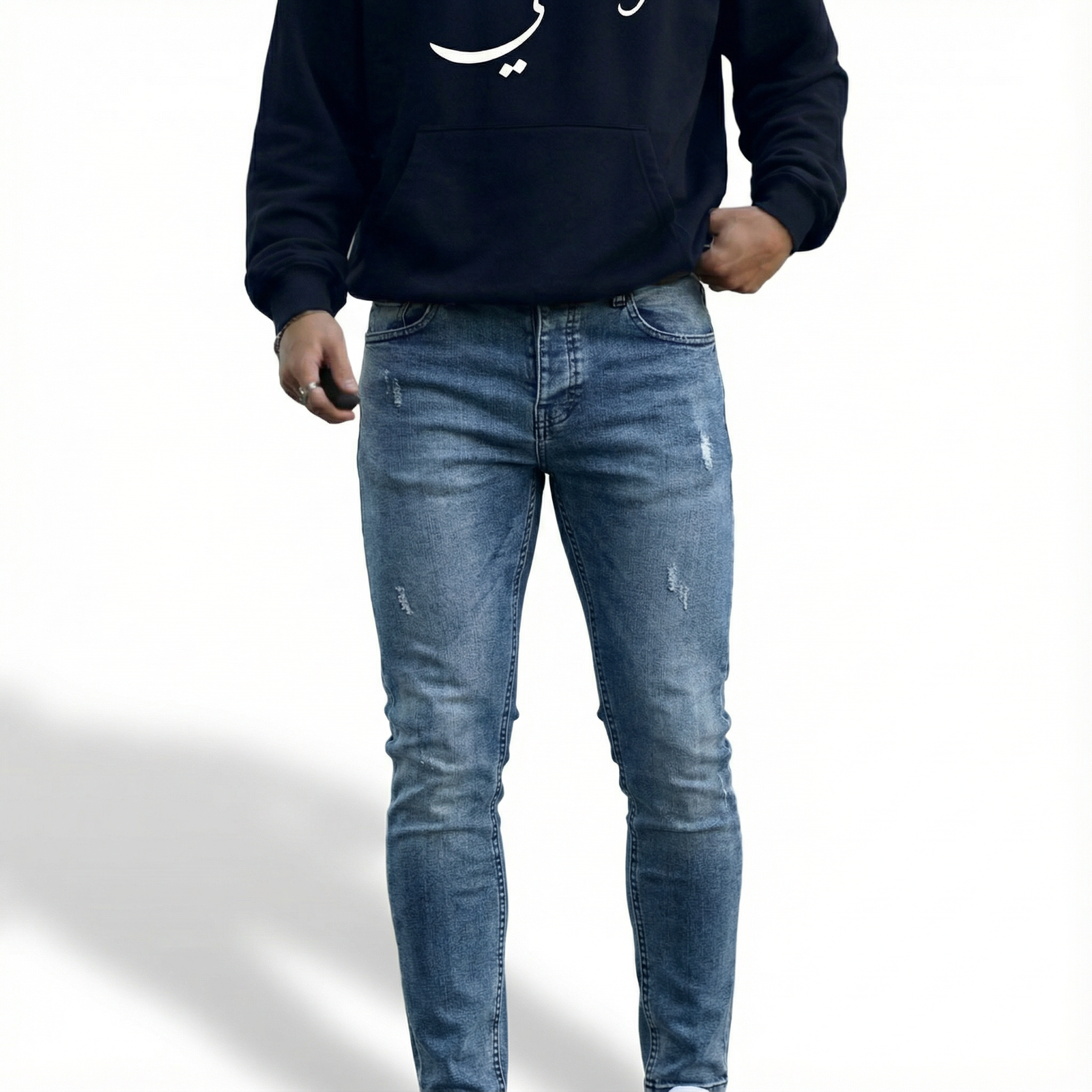 hf_20260121_125819_70a86e6c-7d99-4752-becc-a8728baba174 Slim Fit Blue Denim Jeans - Image 1