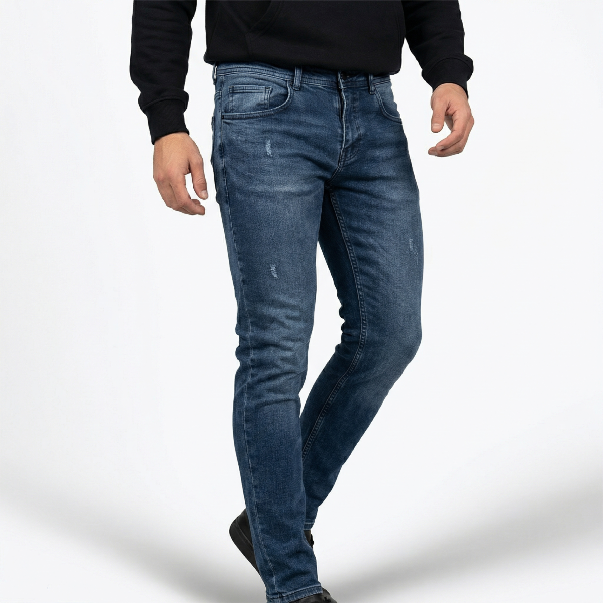 Slim Fit Dark Blue Denim Jeans - Image 2