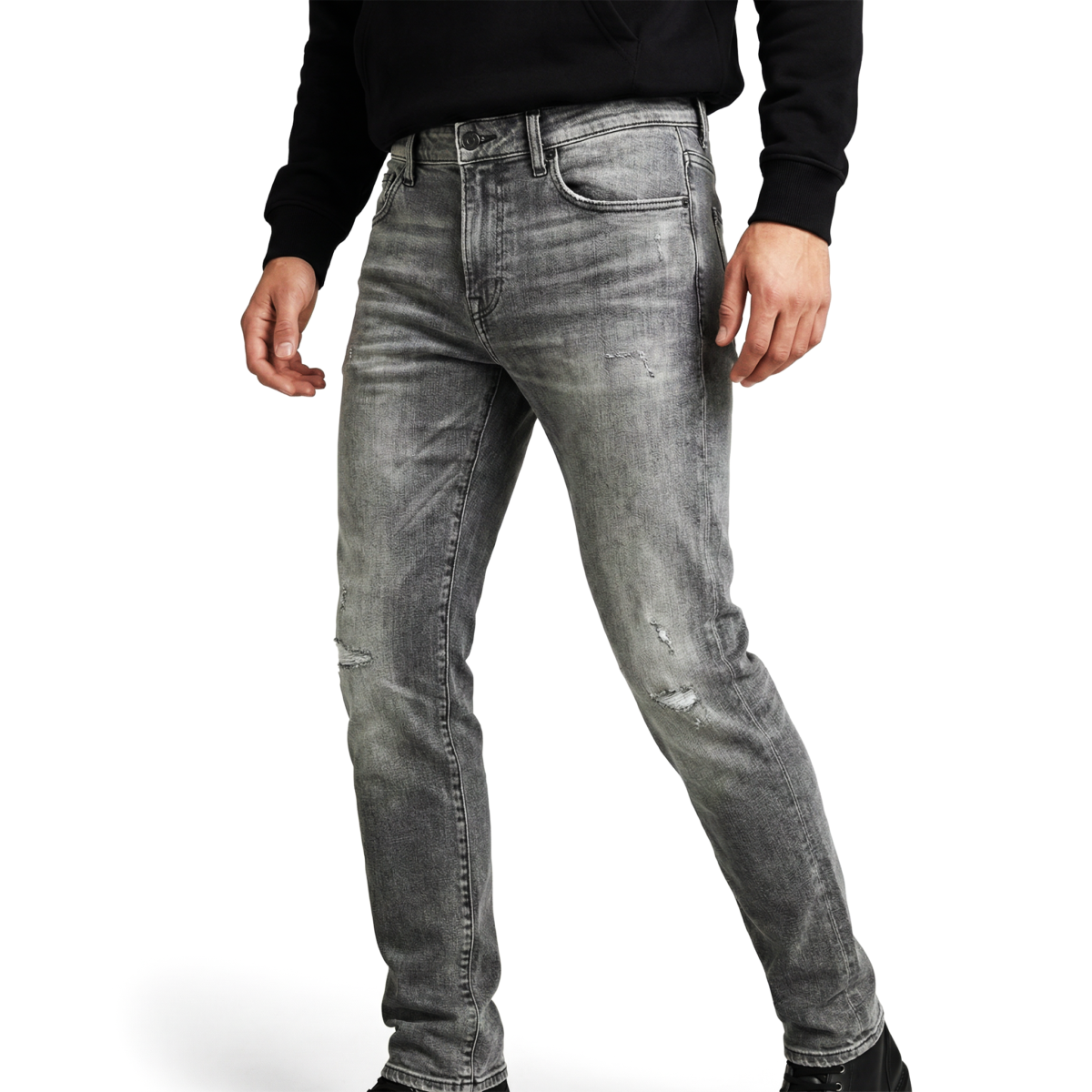 Slim Fit Dark Grey Denim Jeans - Image 2