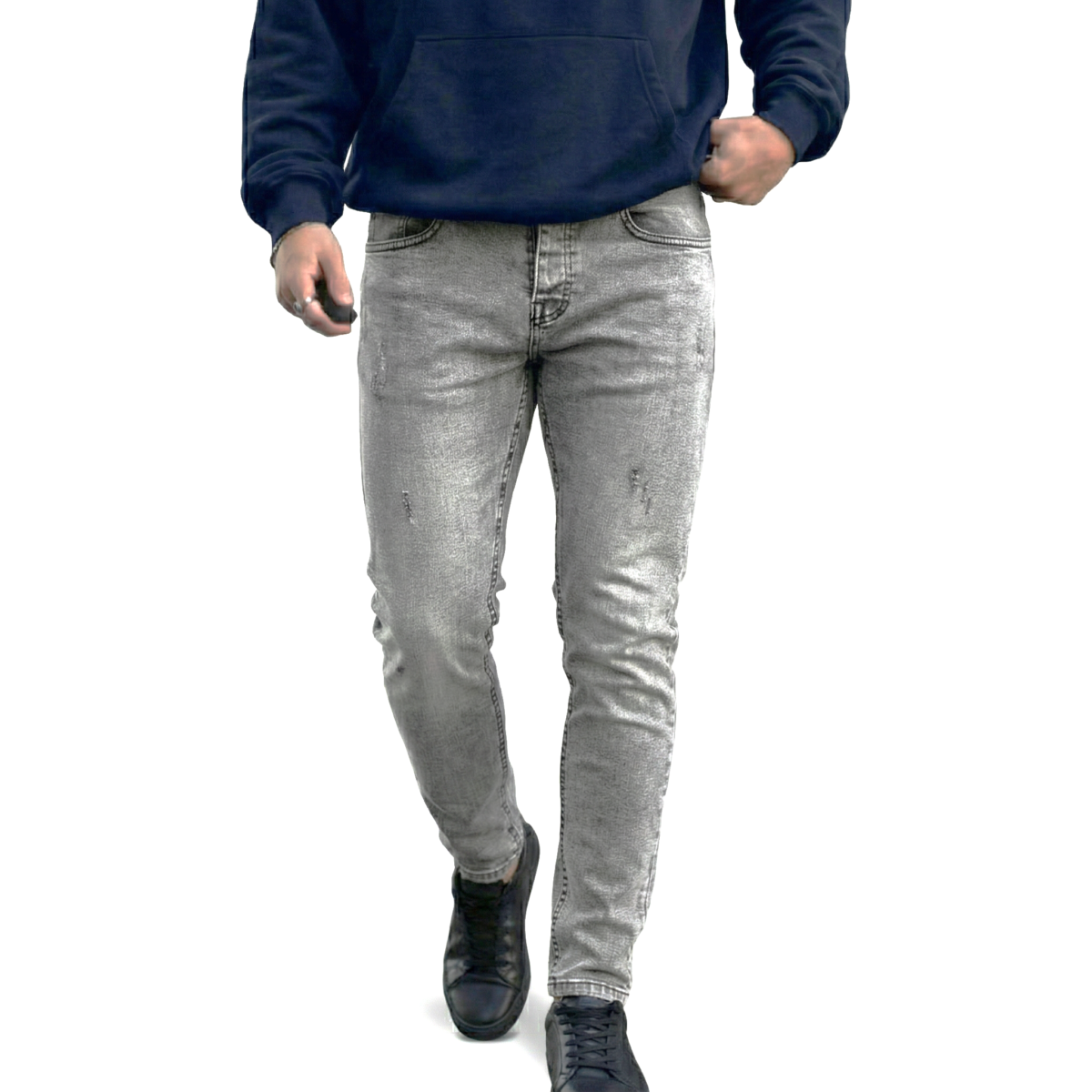 Slim Fit Grey Denim Jeans - Image 2