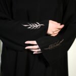 Embroidered Leaf Abaya - Image 3
