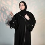 Sheer Black Sleeve Statement Abaya