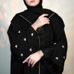 Sheer Black Sleeve Statement Abaya - Image 2