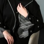 Sheer White Sleeve Statement Abaya - Image 4