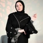 Sheer White Sleeve Statement Abaya