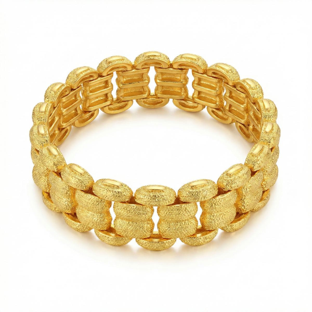 Textured Gold Chain Bracelet - Image 4