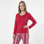 Red Checkered Lounge Cotton Set