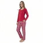 Red Checkered Lounge Cotton Set - Image 2