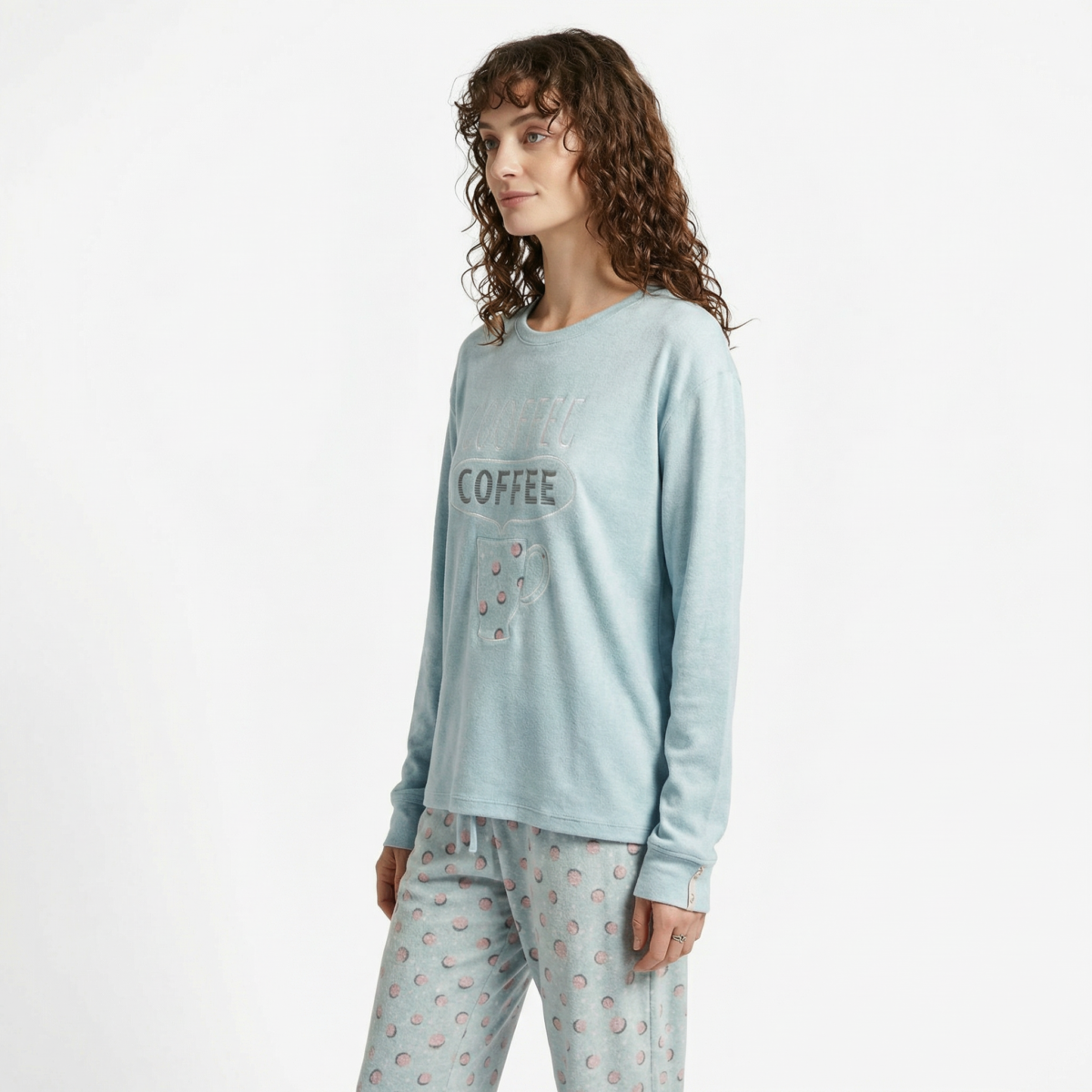 Light Blue Cozy Pajama Cotton Set - Image 2