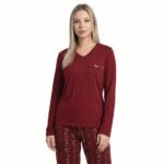 Classic Red Pajama Cotton Set - Image 2