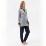 Grey Cat Print Fleece Lounge Set - Image 2
