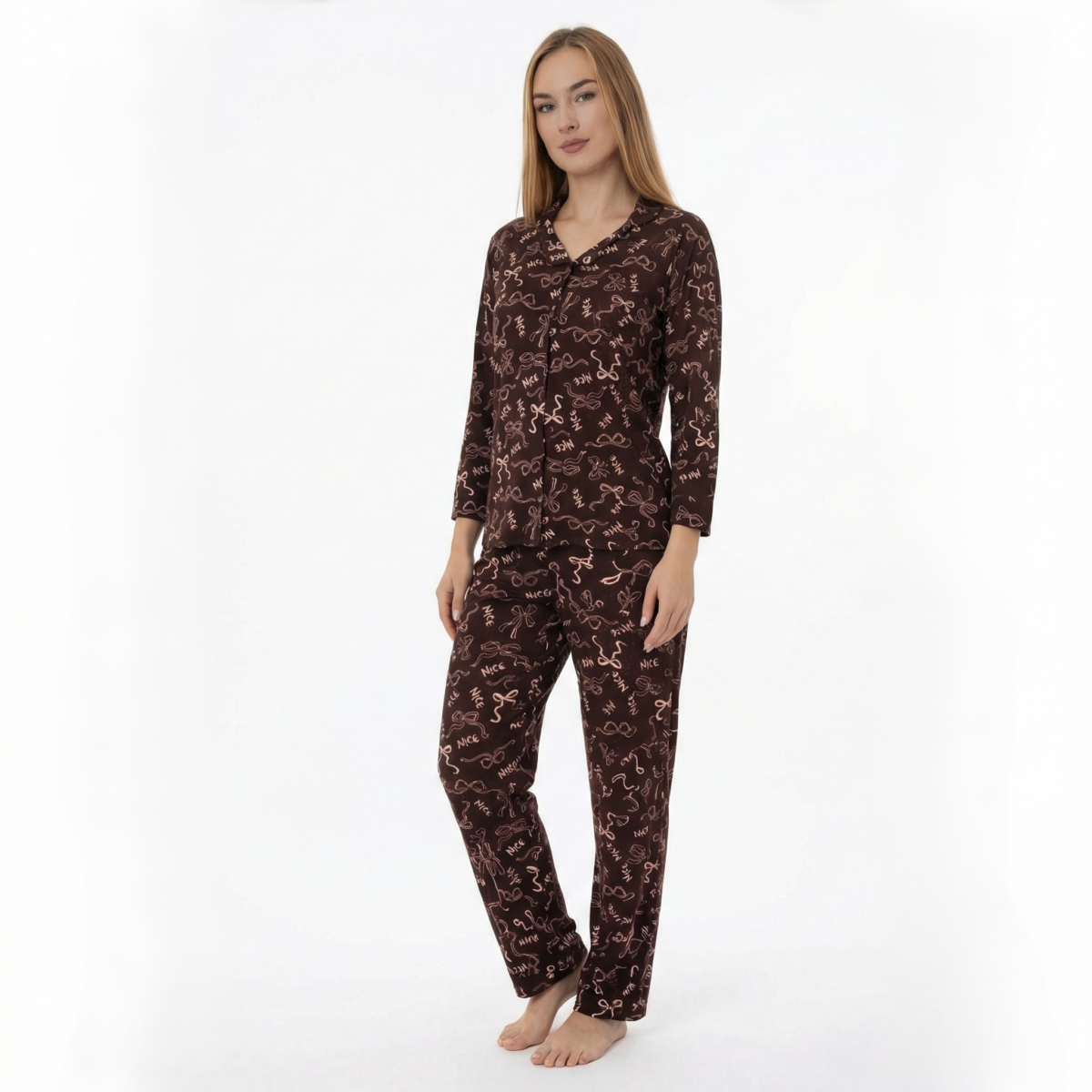 Printed Lounge Pajama Cotton Set - Image 2