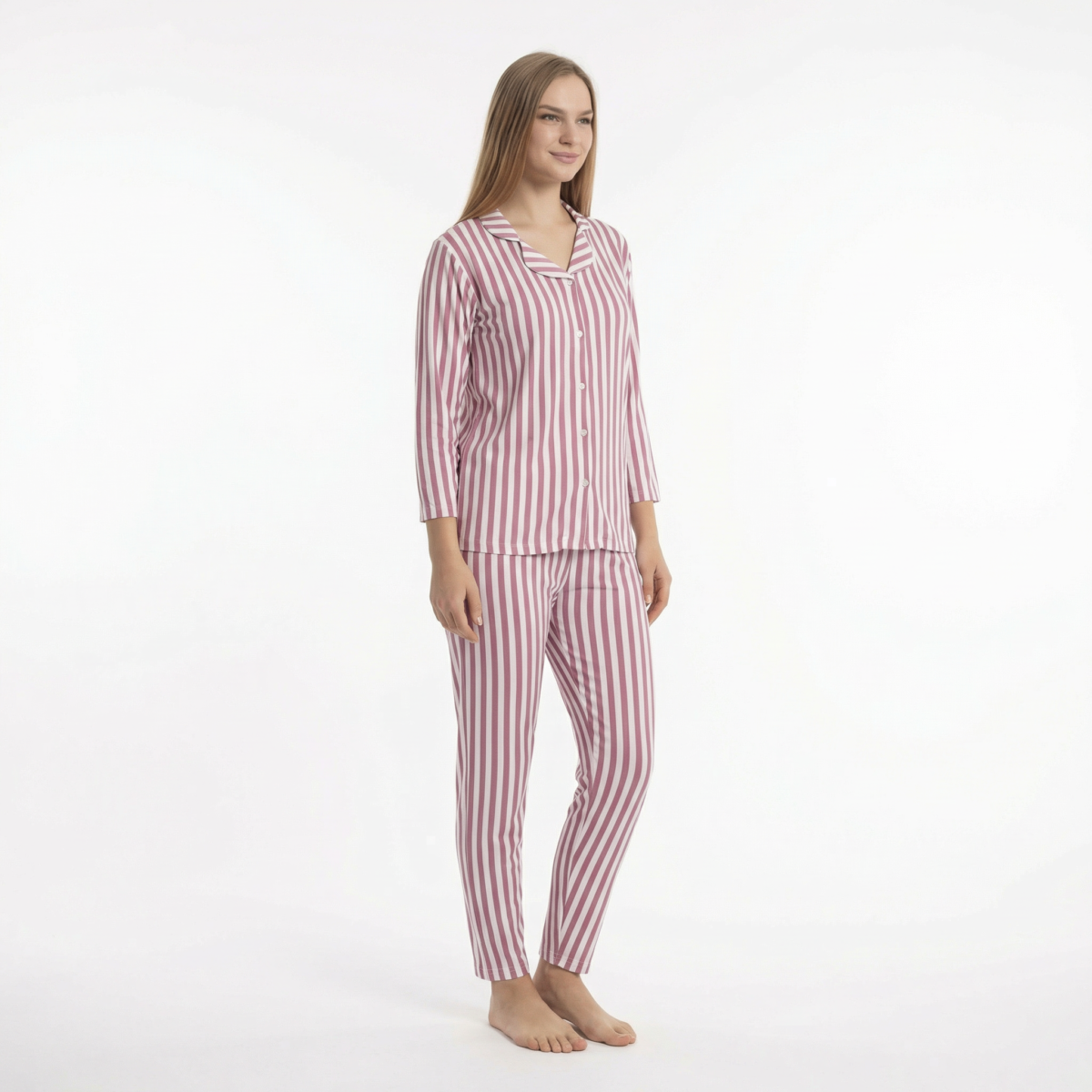 Striped Pajama Cotton Set - Image 2