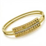 Gold Bead Bar Bangle - Image 3