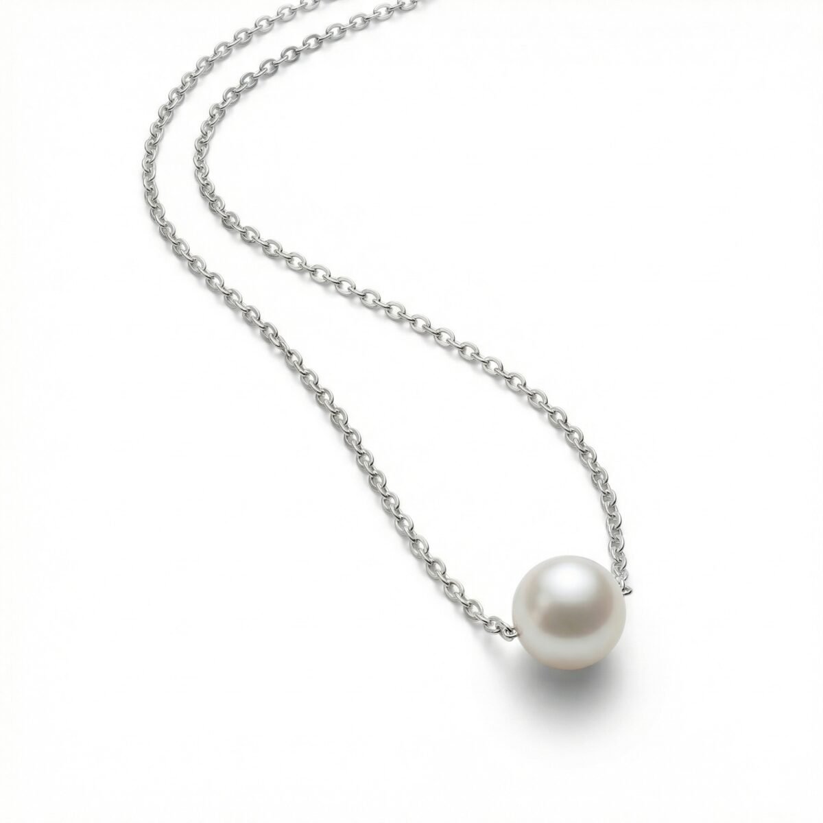 Silver Pearl Necklace - Image 3