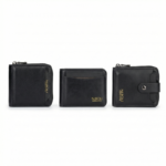 Classic Black Leather Zip Wallet