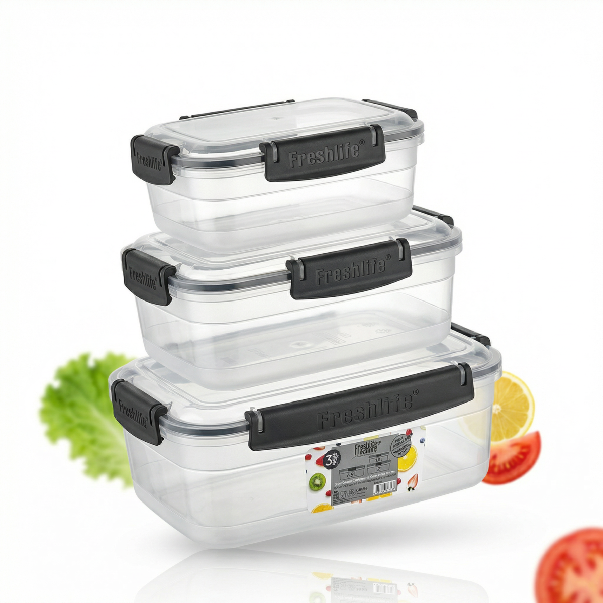FreshLife Locking Food Container Set (3-Piece) - Image 2