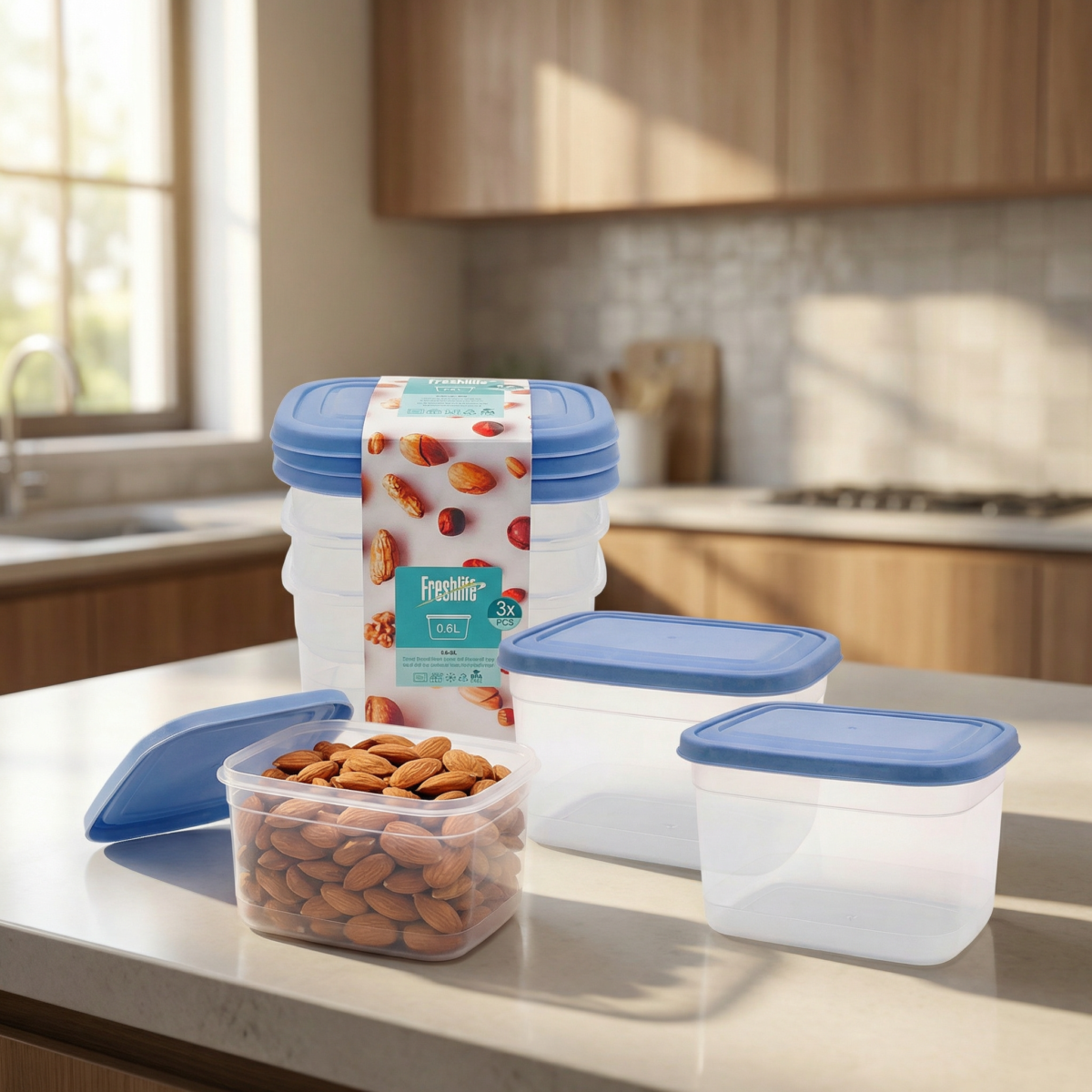 FreshLife Food Container Set (0.6L, 3-Piece) - Image 3