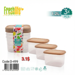FreshLife Food Container Set (1.2L, 3-Piece) - Image 2