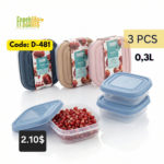 FreshLife Food Container Set (0.3L, 3-Piece) - Image 2
