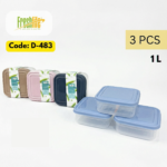 FreshLife Food Container Set (1L, 3-Piece)