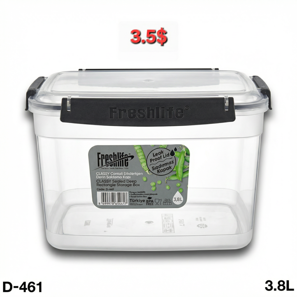 FreshLife Rectangular Food Container 3.8L - Image 2