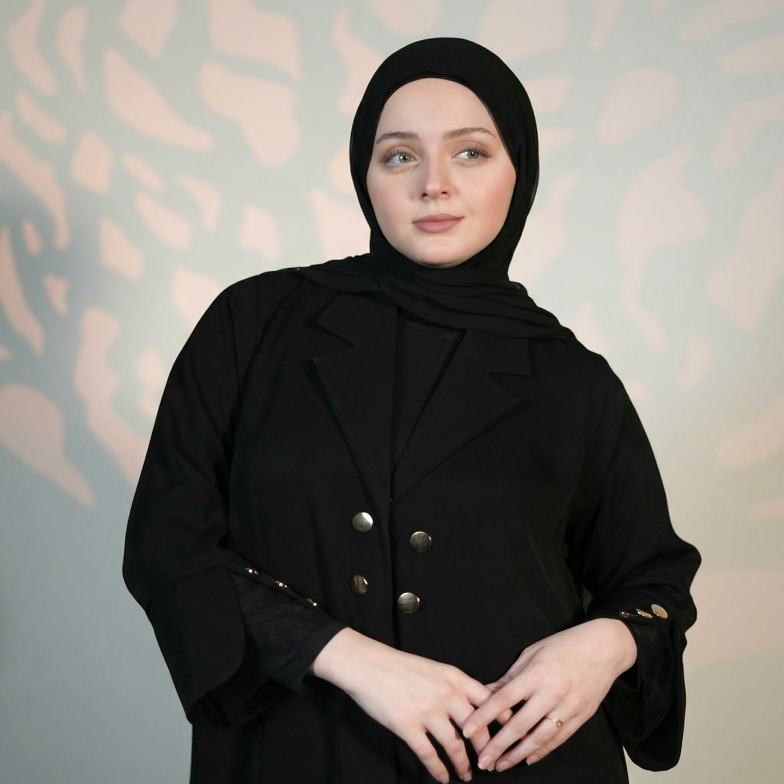 hf_20260219_094938_b2e4f1c3-1aac-4c2f-b869-2e9b247d7701 Button Detail Classic Abaya - Image 1