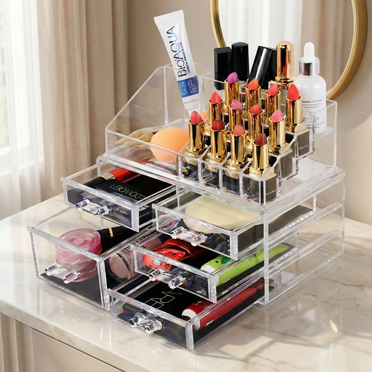 Compact Acrylic Lipstick & Makeup Organizer - Image 2