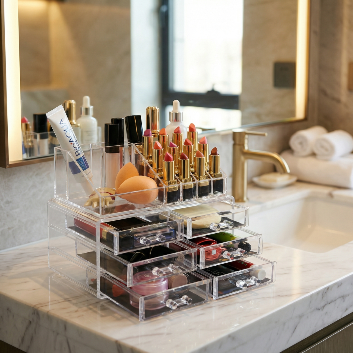 Compact Acrylic Lipstick & Makeup Organizer - Image 3