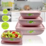 FreshLife Shallow Square Bowl Set with Lids - 3 Piece Set - Image 4