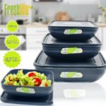 FreshLife Shallow Square Bowl Set with Lids - 3 Piece Set - Image 2