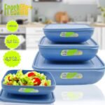 FreshLife Shallow Square Bowl Set with Lids - 3 Piece Set - Image 3