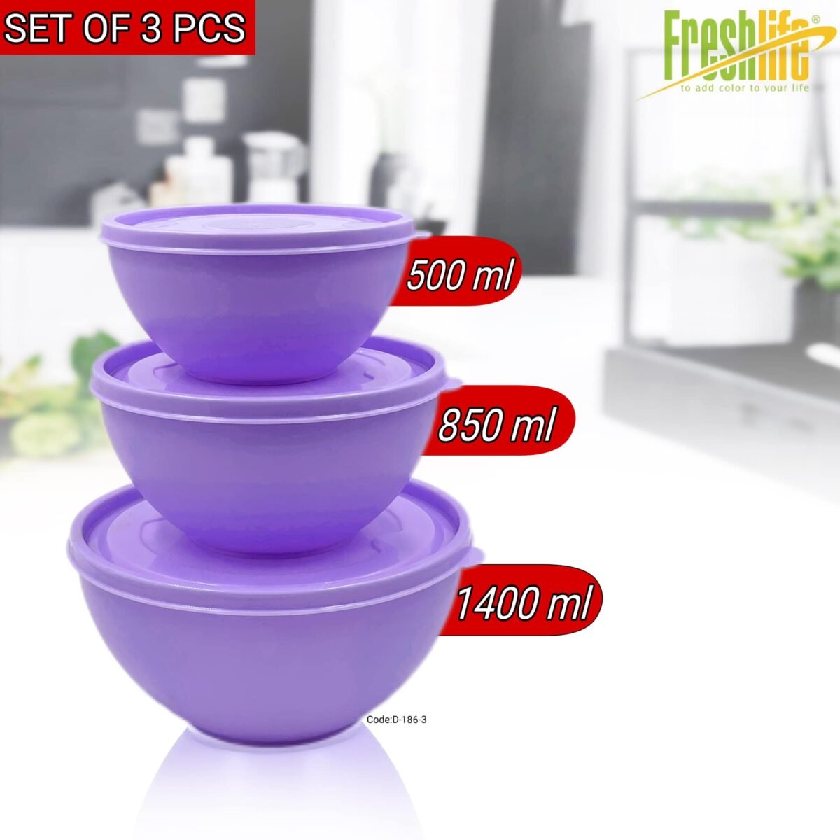 FreshLife Sympathy Bowl with Lid Set of 3 - Image 3
