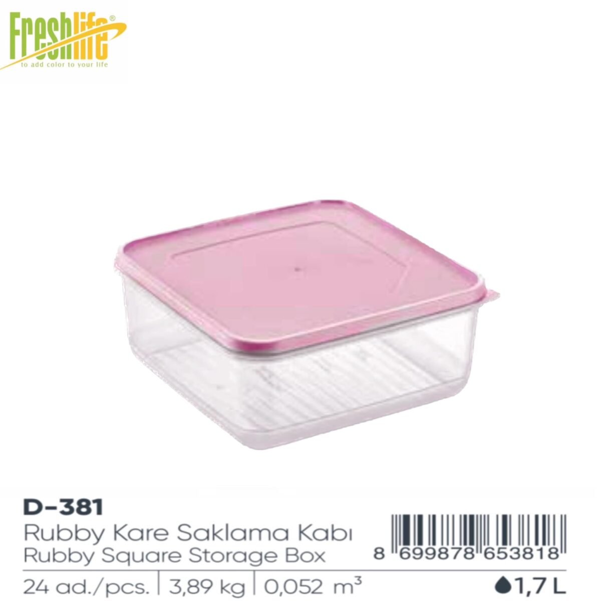 FreshLife Rubby Square Storage Box 1.7L - Image 2