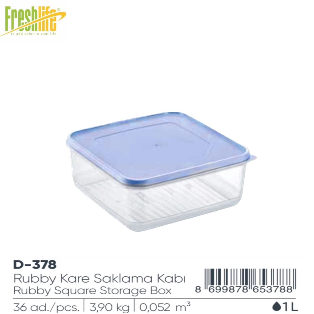 FreshLife Rubby Square Storage Box 1L - Image 3