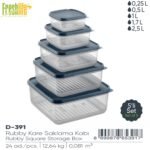 FreshLife Rubby Square Storage Box Set (5 Pieces) - Image 2