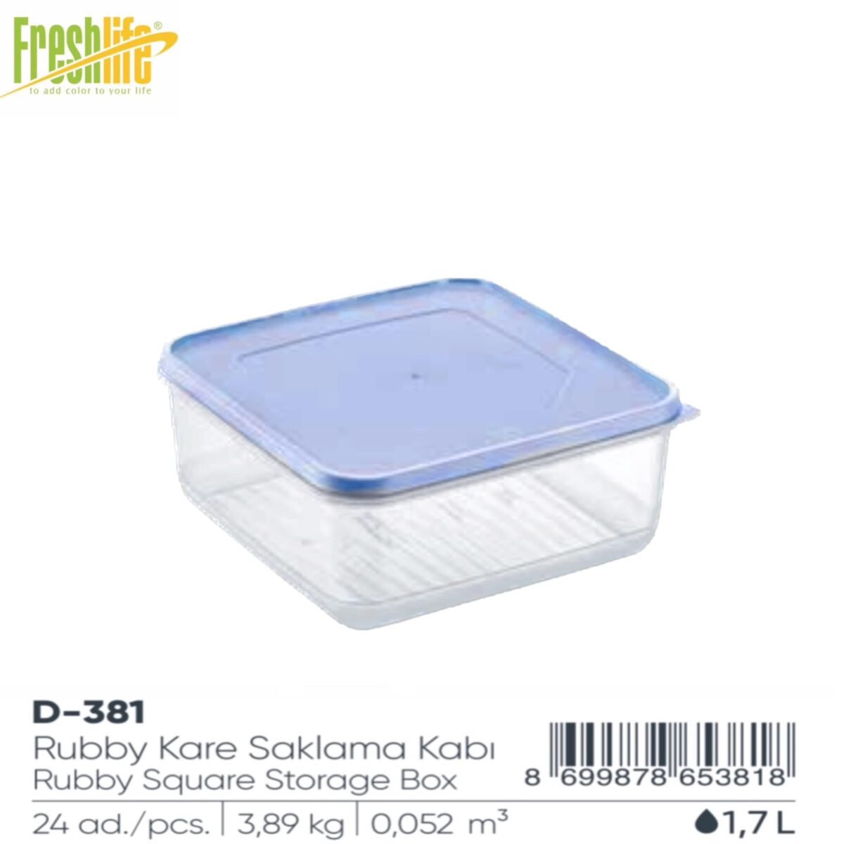 FreshLife Rubby Square Storage Box 1.7L - Image 3