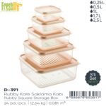 FreshLife Rubby Square Storage Box Set (5 Pieces) - Image 5