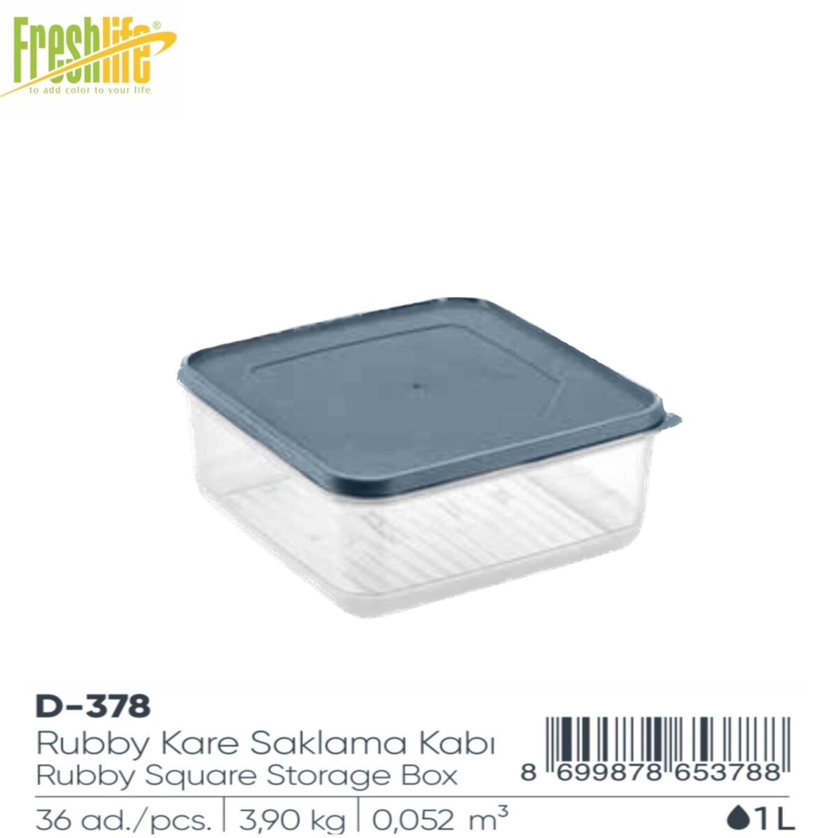 FreshLife Rubby Square Storage Box 1L - Image 4