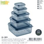 FreshLife Rubby Square Storage Box Set (5 Pieces)