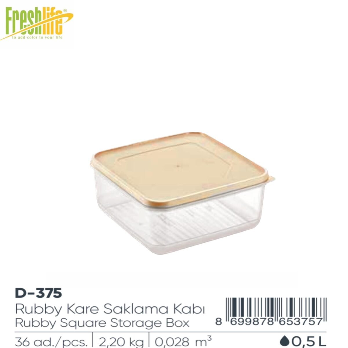 FreshLife Rubby Square Storage Box 0.5L - Image 2