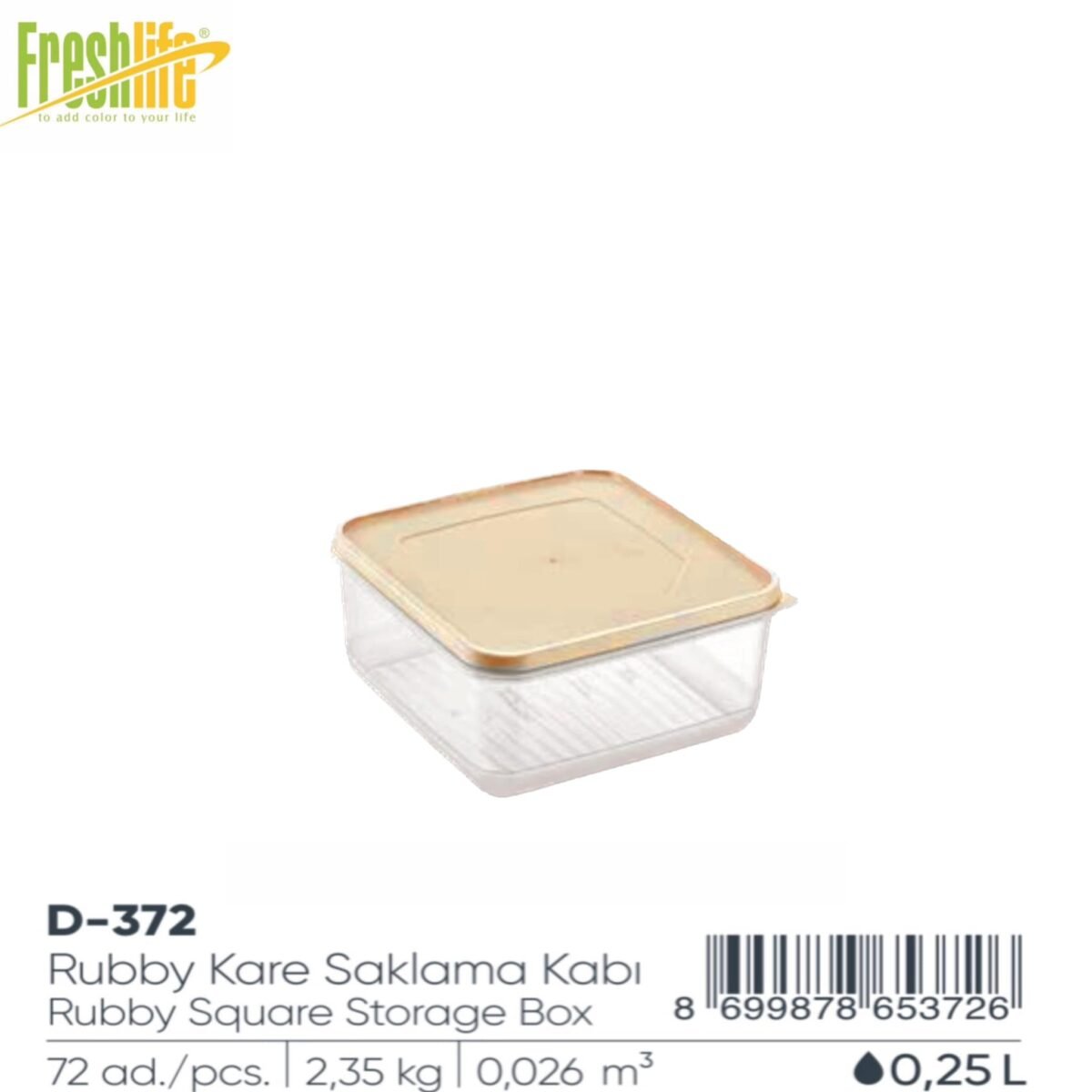 FreshLife Rubby Square Storage Box 0.25L - Image 5
