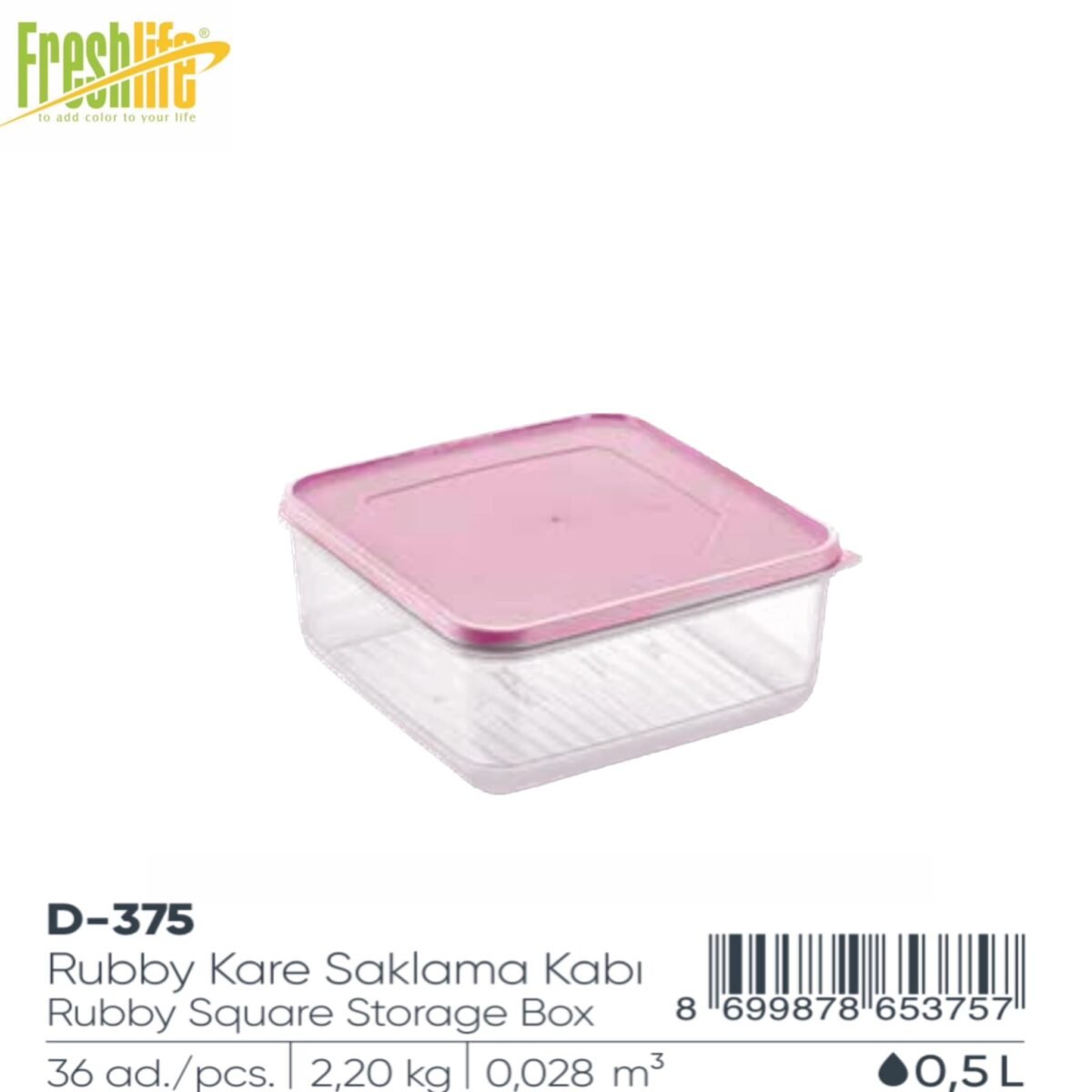 FreshLife Rubby Square Storage Box 0.5L - Image 3