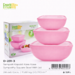 FreshLife Square Food Storage Bowl Set (3 Pieces)