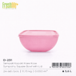 FreshLife Large Square Food Storage Bowl with Lid 6L